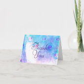 Abstrakter Pfau, Wasserfarbe Danke, Karten (Vorderseite)