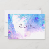 Abstrakter Pfau, Watercolor danken Ihnen Karten (Rückseite)