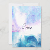 Abstrakter Pfau, Watercolor-Hochzeits-Einladung Einladung (Rückseite)