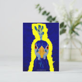 Abstrakter Pfauenkopf Postkarte (Stehend Vorderseite)