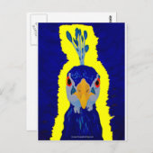 Abstrakter Pfauenkopf Postkarte (Vorne/Hinten)