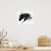 Abstrakter Pferdekopf Poster (Küche)