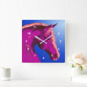Abstrakter Pferdekopf Quadratische Wanduhr (Zuhause)