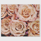 Abstrakter Pfirsich-FarbRosen-Garten-elegantes Geschenkpapier (Flach)