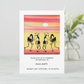 Abstrakter, Phantastischer Break Tanz Geburtstag Einladung (Stehend Vorderseite)