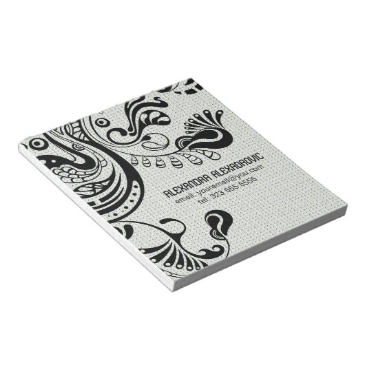 Abstrakter Phoenix-Bird-Monogramm Notizblock (angewinkelt)