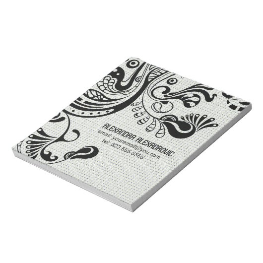 Abstrakter Phoenix-Bird-Monogramm Notizblock (Rotiert)