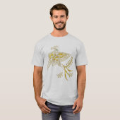 Abstrakter Phoenixvogel in Goldtönen T-Shirt (Vorne ganz)