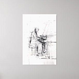 Abstrakter Pianist - expressive Musik Leinwanddruck
