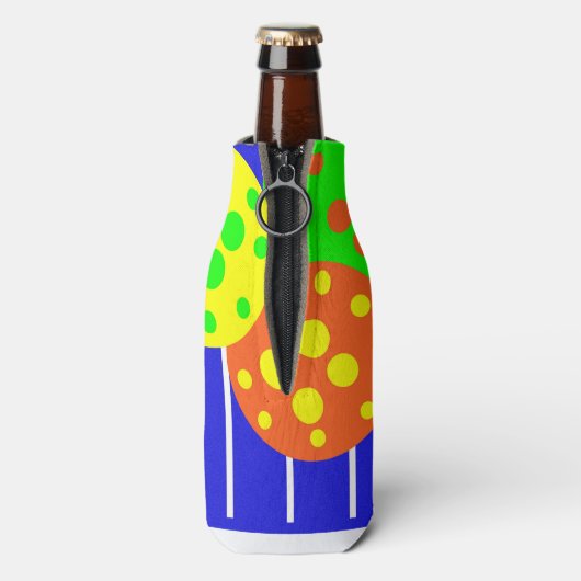 Abstrakter Pickleball Flaschenkühler (Flasche Rückseite)