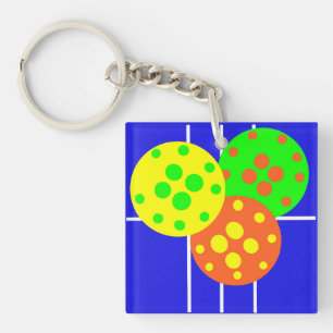 Abstrakter Pickleball Schlüsselanhänger