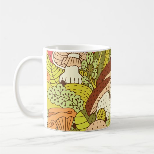 Abstrakter Pilzwald: Kunstmuster Kaffeetasse (Links)