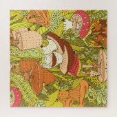 Abstrakter Pilzwald: Kunstmuster Puzzle (Horizontal)