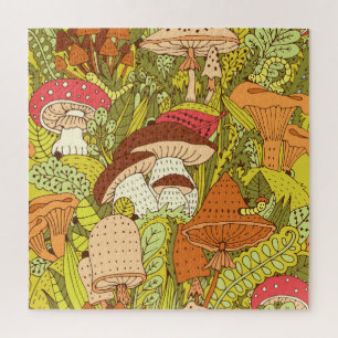 Abstrakter Pilzwald: Kunstmuster Puzzle