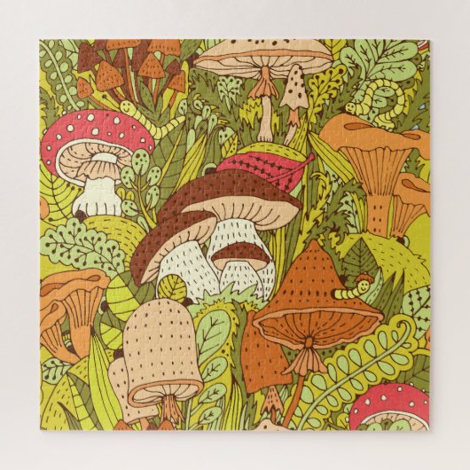 Abstrakter Pilzwald: Kunstmuster Puzzle (Vertikal)