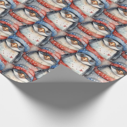 Abstrakter Pinguin Geschenkpapier (Ecke)