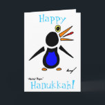 Abstrakter Pinguin "Happy Hanukkah!"Karte Feiertagskarte<br><div class="desc">Schau funky und cool mit diesem phantastischen Abstrakten Pinguin Design! NIEDLICH! Design zeigt mein originelles abstraktes Pinguin handgezeichnet in Bleistift und Tinte und digital farbig. Copyright 2012 von Sunny</div>