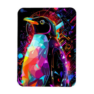 Abstrakter Pinguin mit hellen Farben Magnet