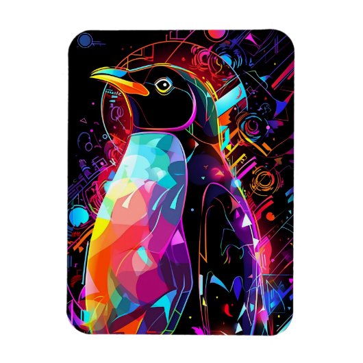Abstrakter Pinguin mit hellen Farben Magnet (Vertikal)