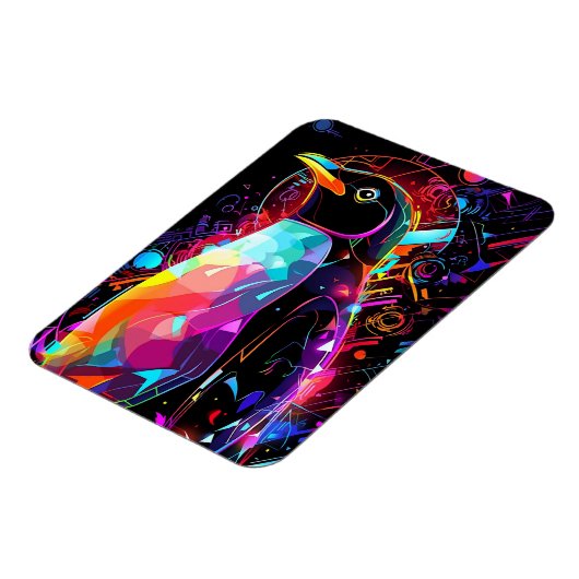 Abstrakter Pinguin mit hellen Farben Magnet (Linke Seite)