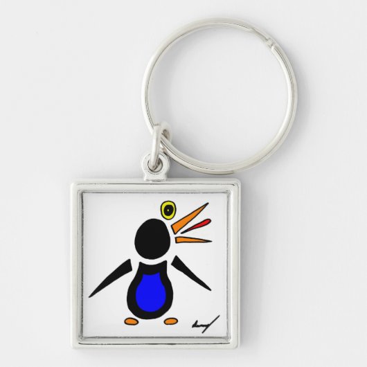 Abstrakter Pinguin Square Schlüsselanhänger (Vorne)