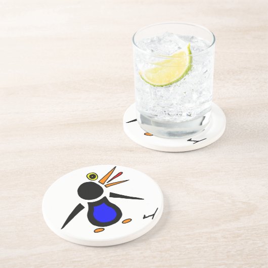 Abstrakter Pinguin-Untersetzer Sandstein Untersetzer (Seite)