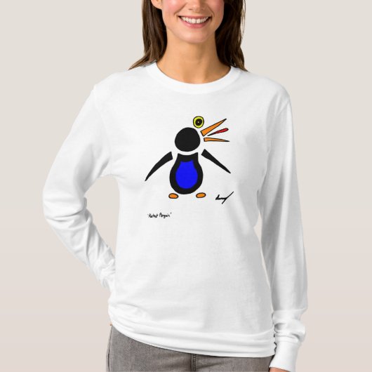 Abstrakter Pinguin Womens Long-Sleeve T - Shirt (Vorderseite)
