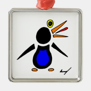 Abstrakter Pinguinplatz Silbernes Ornament