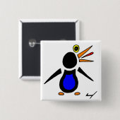 Abstrakter Pinguinquadrat Button (Vorne & Hinten)