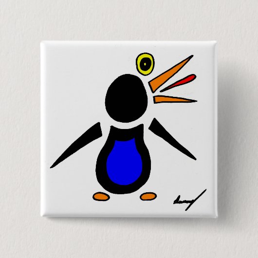 Abstrakter Pinguinquadrat Button (Vorderseite)