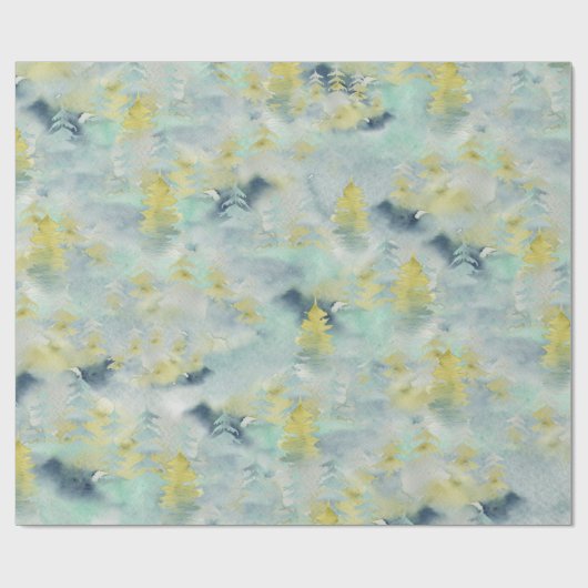 Abstrakter Pinienwald Geschenkpapier (Flach)