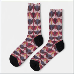 Abstrakter Pink-Blau-Gold-Art-Deco-Entwurf Socken