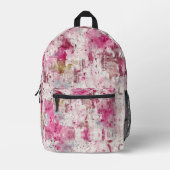 Abstrakter Pink Splash in Aquarellfarben-Mustern Bedruckter Rucksack (Vorderseite)