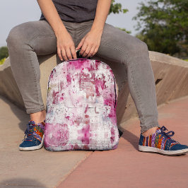 Abstrakter Pink Splash in Aquarellfarben-Mustern Bedruckter Rucksack