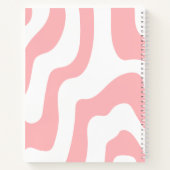 Abstrakter Pink White Wavy Lines Schulfach Notizblock (Rückseite)