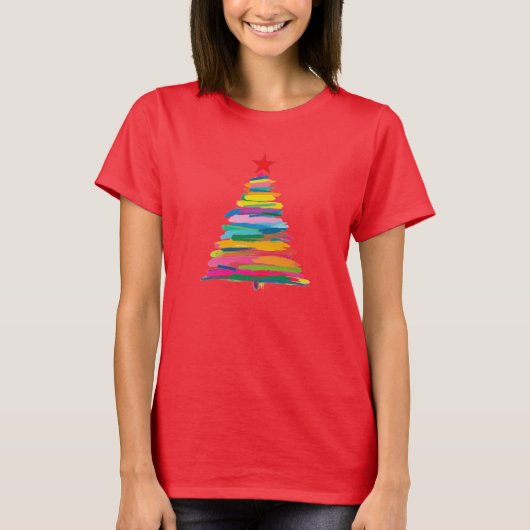 Abstrakter Pinselbaum T-Shirt (Vorderseite)