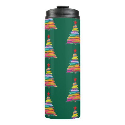 Abstrakter Pinselbaum Thermosbecher (Vorderseite)