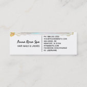 *~* Abstrakter Pinselstrich Gold Glitzer Streifen Mini Visitenkarte (Rückseite)