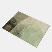 Abstrakter Pinselstrich, grün, schwarz Fußmatte (Schrägansicht)