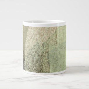 Abstrakter Pinselstrich, grün, schwarz Jumbo-Tasse