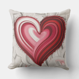 Abstrakter Pinselstrich in Rubinrot Kissen