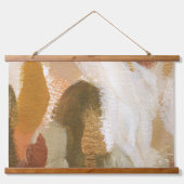 Abstrakter Pinselstrich Kunst in warmen Tönen Wandteppich Mit Holzrahmen (Vorne)