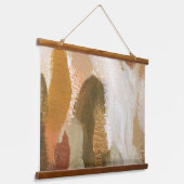 Abstrakter Pinselstrich Kunst in warmen Tönen Wandteppich Mit Holzrahmen (Gewinkelt)