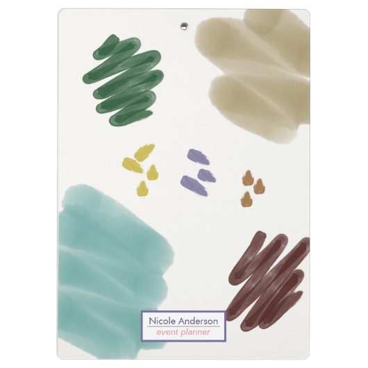 Abstrakter Pinselstrich mit Erdfarbe Klemmbrett (Rückseite)