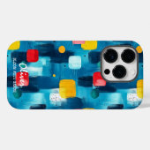 Abstrakter Pinselstrich mit Individuelle Name und Case-Mate iPhone Hülle (Rückseite (Horizontal))