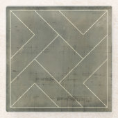 Abstrakter Plan mit geometrischen Formen Glasuntersetzer (Vorderseite)