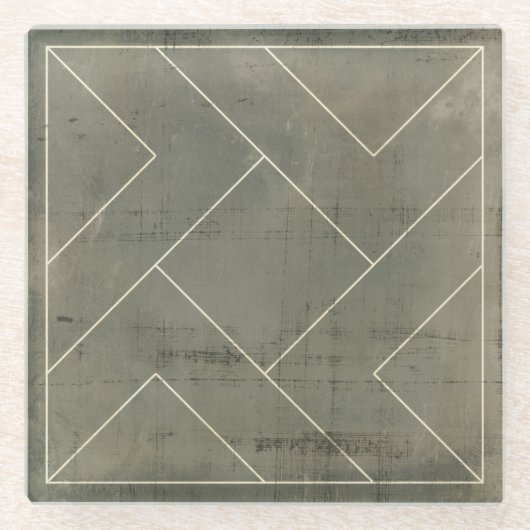 Abstrakter Plan mit geometrischen Formen Glasuntersetzer (Vorderseite)