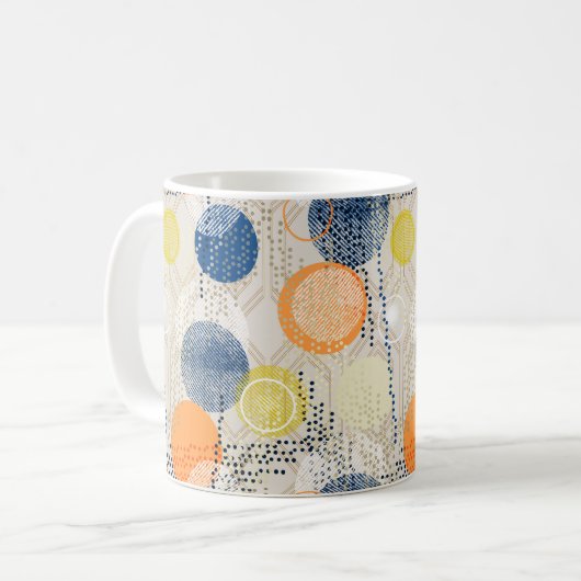 Abstrakter Polka-Punkt Kaffeetasse (Vorderseite Links)