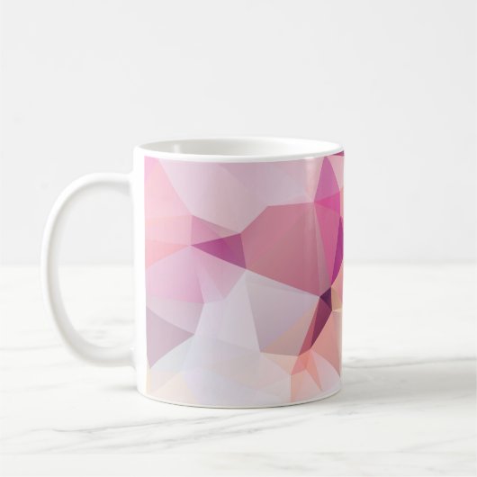 Abstrakter Poly-Hintergrund, Geometrie-Dreieck, m Kaffeetasse (Links)