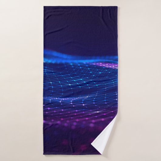 Abstrakter Polygonraum mit dunklem Hintergrund Badehandtuch (Badehandtuch)